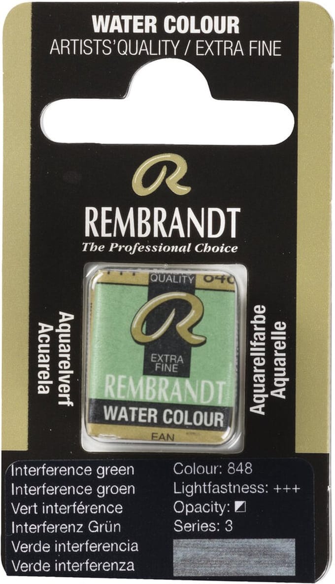 Rembrandt water colour napje Interference Green (848)