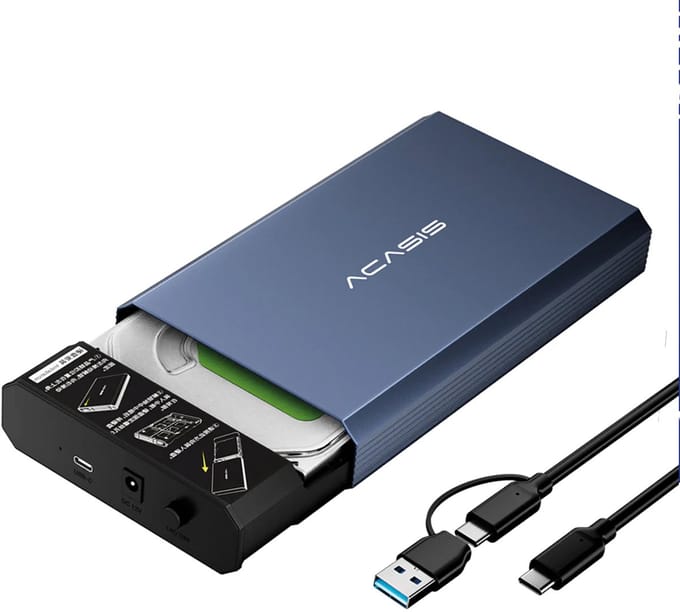 Acasis - EC‑7351PRO – 10Gbps - USB 3.2 Gen 2 - SATA Behuizing voor 3,5" & 2,5" HDD/SSD