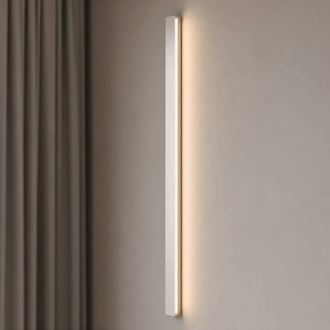 Lucande LED wandlamp Kinsley, 90 cm, nikkel, dimbaar, CCT