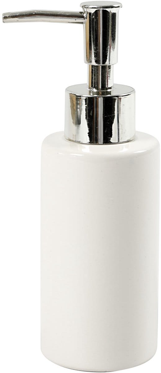 Zeeppomp, H: 16,5 cm, d 5,5 cm, 150 ml, wit, 1 stuk