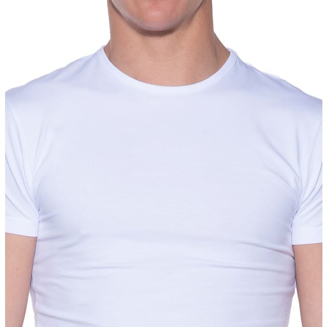 Slater 6500 - Stretch 2-pack T-shirt ronde hals korte mouw wit