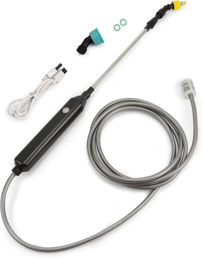 Elektrische sproeier voor planten met telescoopstang en 3 sproeiers