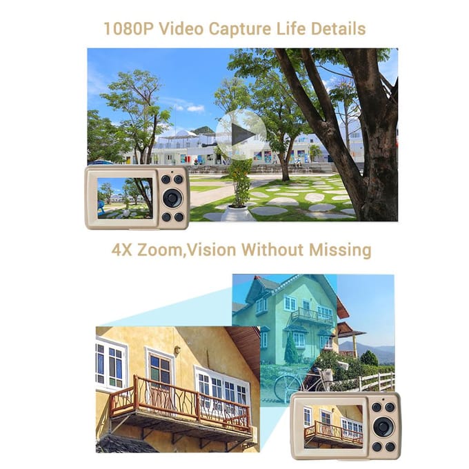HD 1080P Home Digitale Camera Camcorder 16MP Digitale SLR Camera 4X Digitale Zoom met 1,77 Inch LCD goud