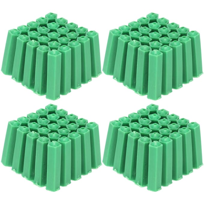 100 stuks M6 Expansiebuis Plastic Muurplug Bevestiging Expansiebuis Accessoire Groen