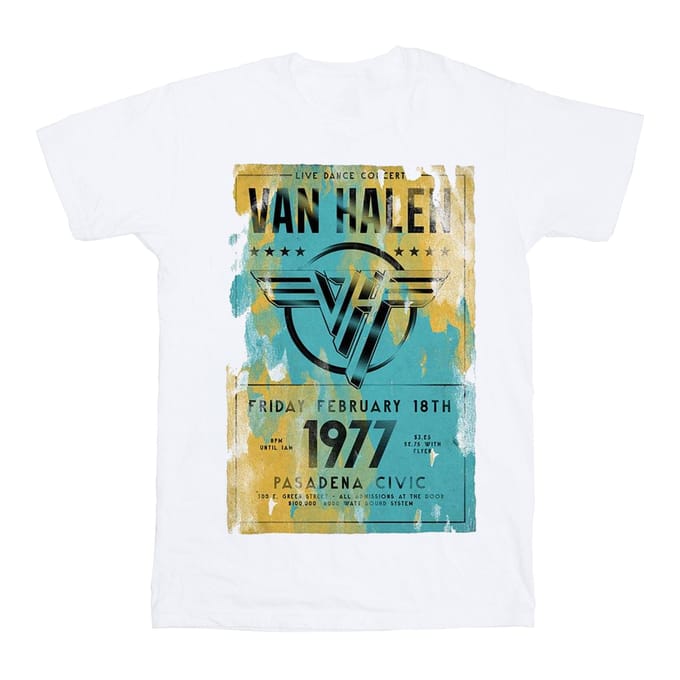 Van Halen Unisex Volwassen Pasadena Â´77 T-shirt XXL wit