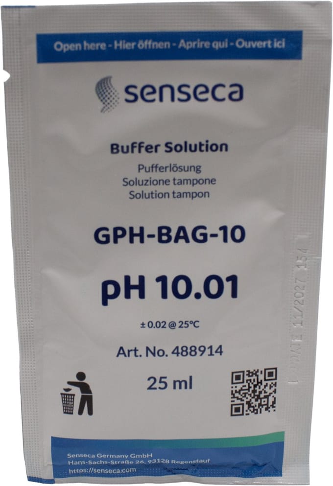 Senseca - Zakjes met pH Buffervloeistof – pH 10.01 – 20 stuks