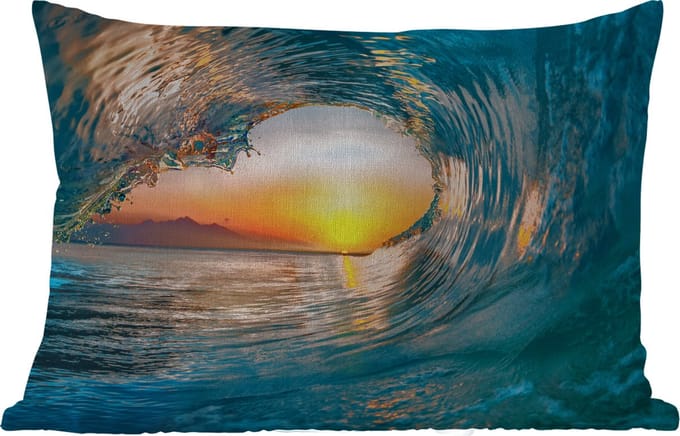 Buitenkussens - Tuin - Zonsondergang - Water - Golf - Oranje - 50x30 cm
