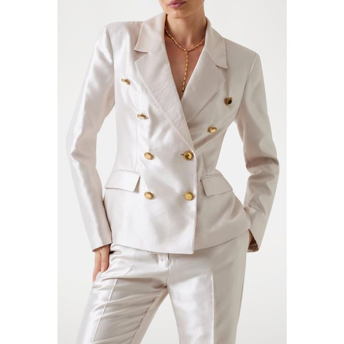 GUESS Milla Double Breast Platinum Multi Taglia: 36 | Blazers Outlet | Donna | Grigio