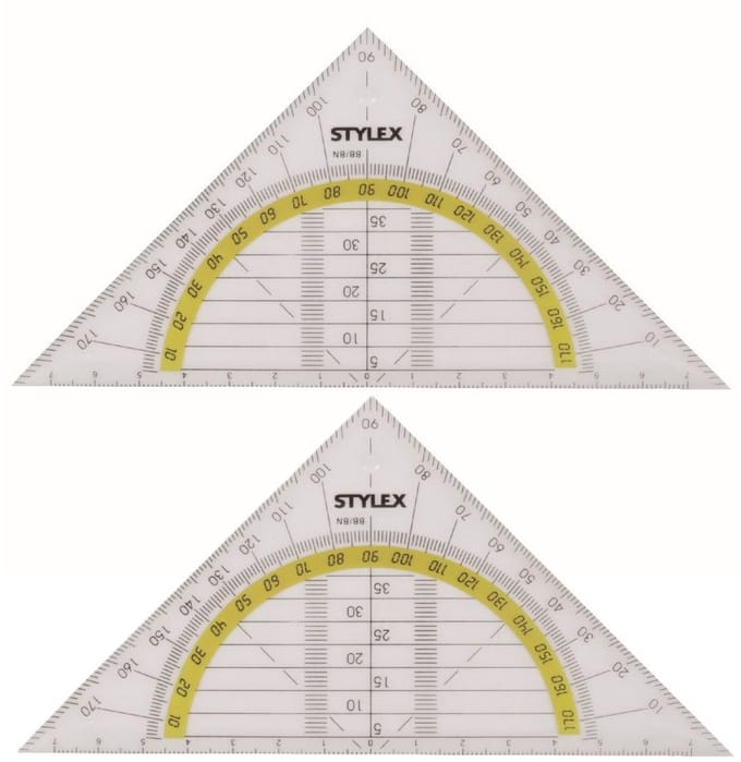 2x Geo driehoek 14 cm