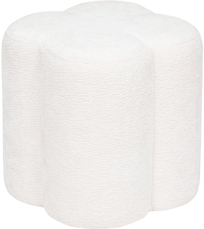 Atmosphera Lavon Poef - Ø35xH38cm - Wit