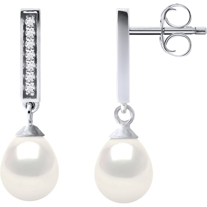 Oorbellen Dangle zoetwater parels 6-7mm White Peren Sieraden 925