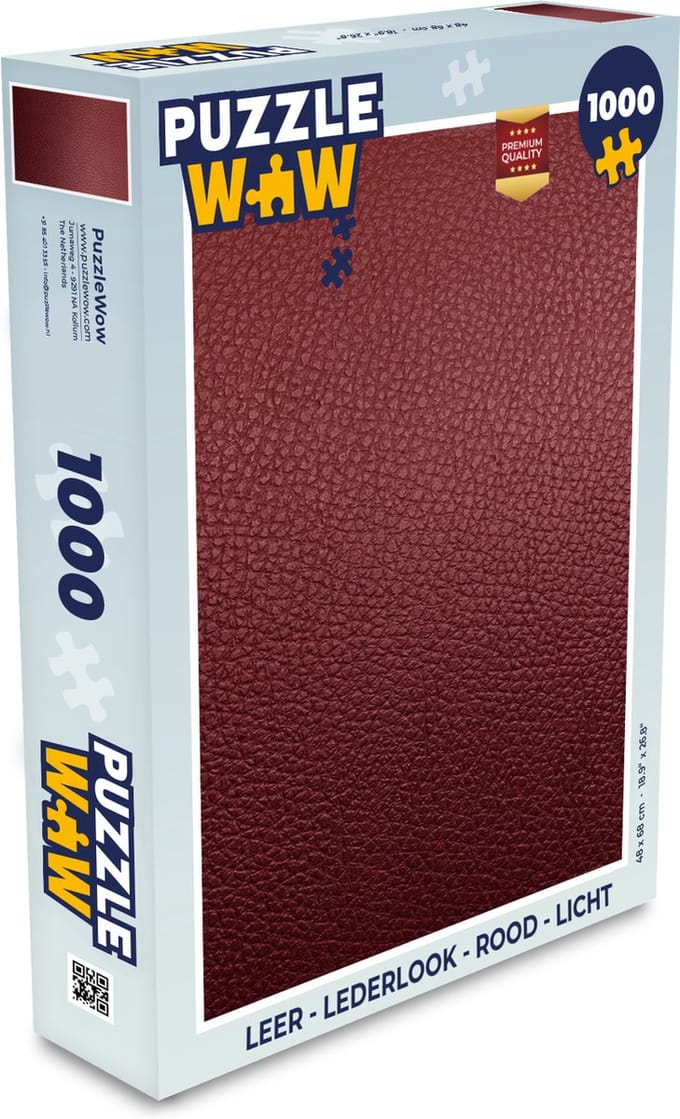 Puzzel Leer - Lederlook - Rood - Licht - Legpuzzel - Puzzel 1000 stukjes volwassenen