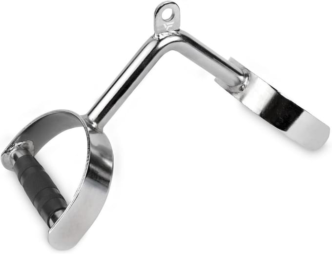 Roeigreep V-vorm - Handgreep Krachttraining - Rug Spier Training - Ergonomisch Ontwerp - 35x18x13 cm - zilver