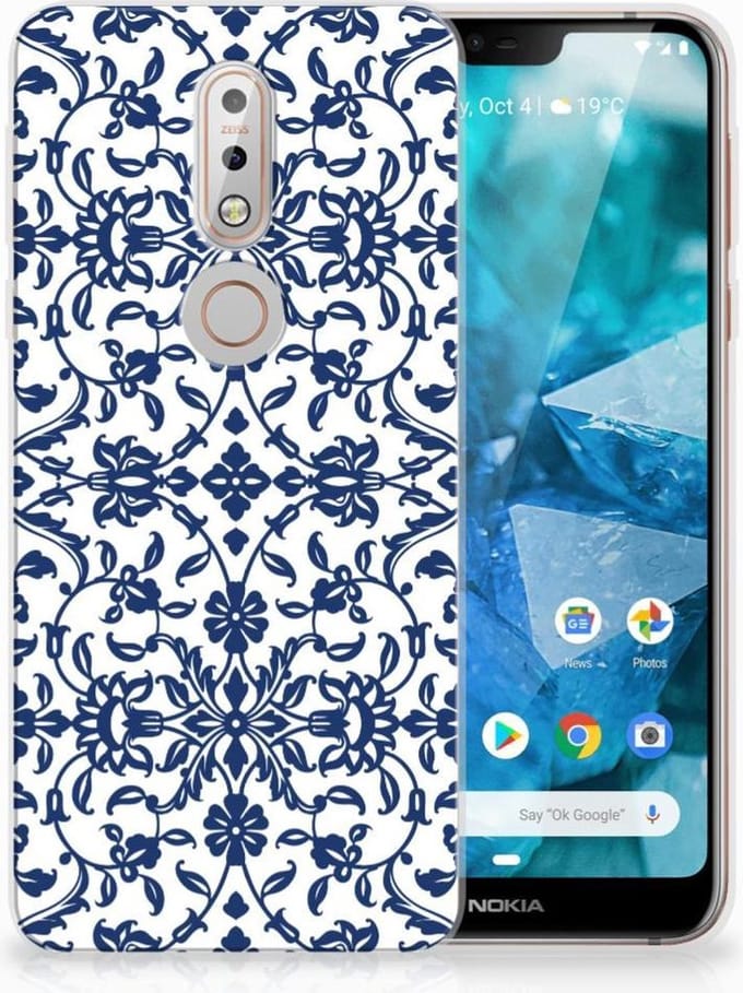 Nokia 7.1 TPU Case Flower Blue