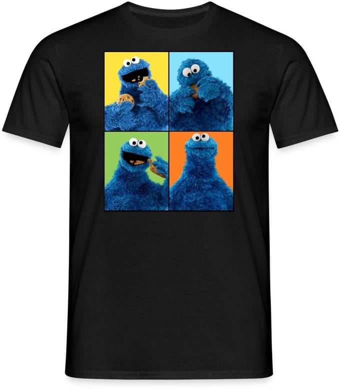 Sesamstraat Koekiemonster Kunst T-Shirt Heren