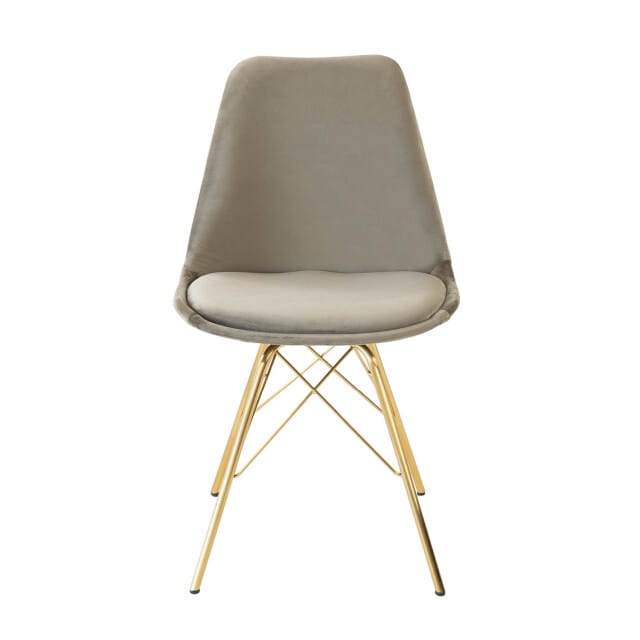Kick Kuipstoel Velvet Taupe - Goud Frame