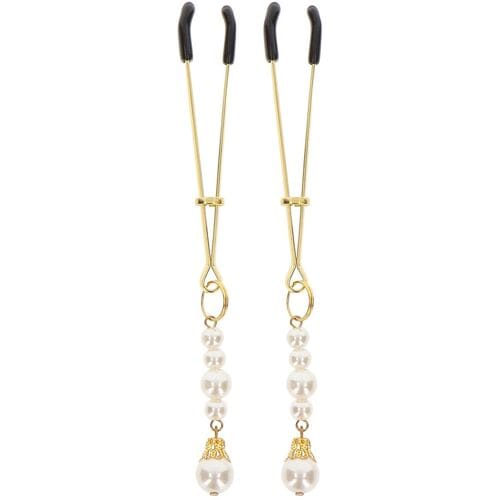 Taboom - Tweezers With Pearls - Bondage / SM Nipple clamps Goud
