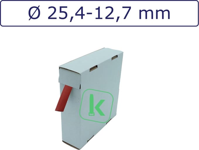 PRO-TIE® - Krimpkous 25,4-12,7 mm Rood Dunwandig krimpverhouding 2:1 (Box 3 meter) - PRO-TIE