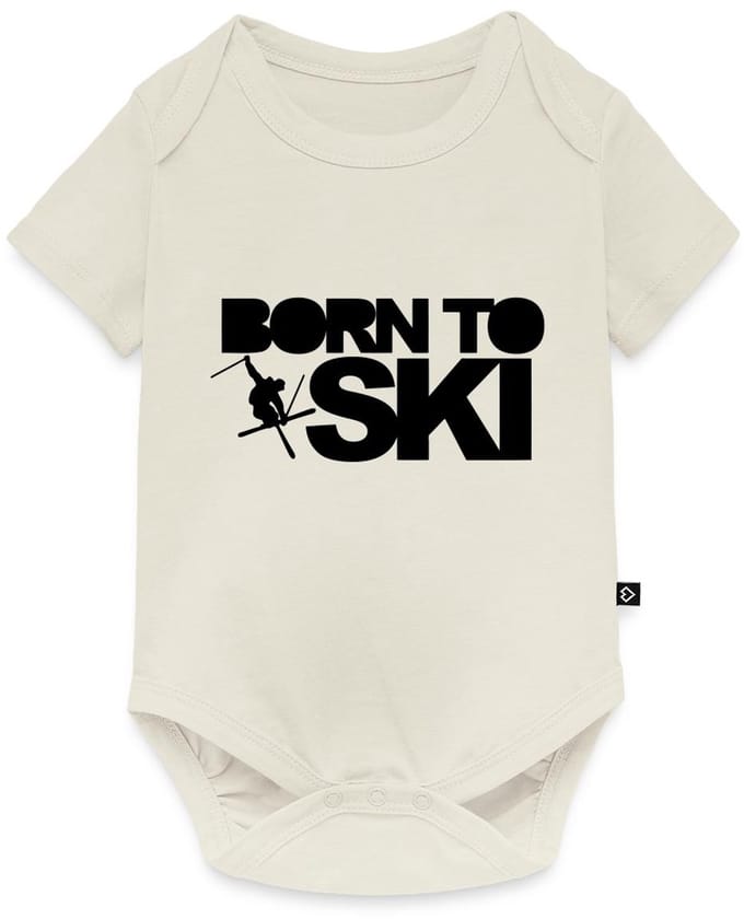 Born To Ski Wintersport Baby Rompertje Met Korte Mouwen