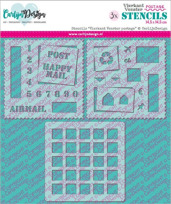 CarlijnDesign stencil Vierkant Venster postage