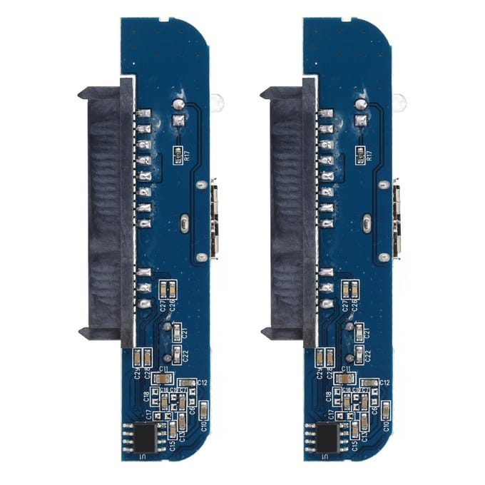 2 stuks USB3.0 naar 2.5 inch SATA7+15Pin Plug Play Harde Schijf Adapter met LED Display voor SSDHDD gray