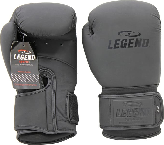 Bokshandschoenen Legend STEALTH Elite Heren/Dames Mat Zwart Leer 8 oz