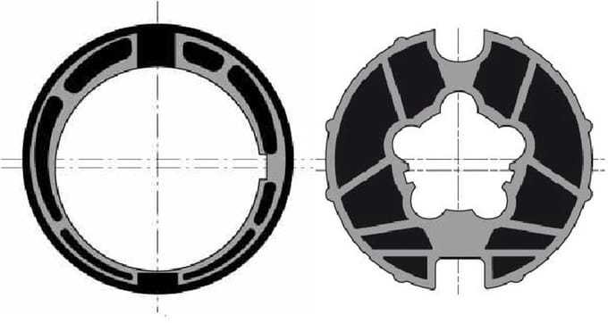 Adaptieset Ø 78 mm met doekgleuf - Ø 60 mm serie