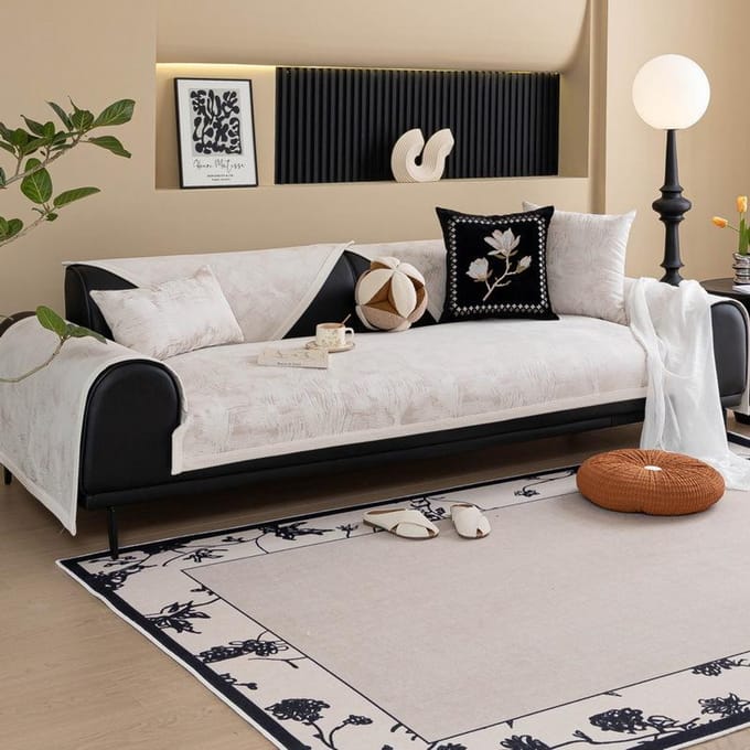 Gestructureerd Sofakussen, Universeel voor Alle Seizoenen, Nieuw Sofakussen, Lichte Luxe, High-end Gevoel, Antislip Sofahoes 70*70cm