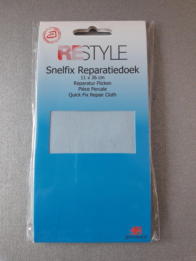 Reparatiedoek Strijkbaar - Lichtblauw - 11 x 36 cm