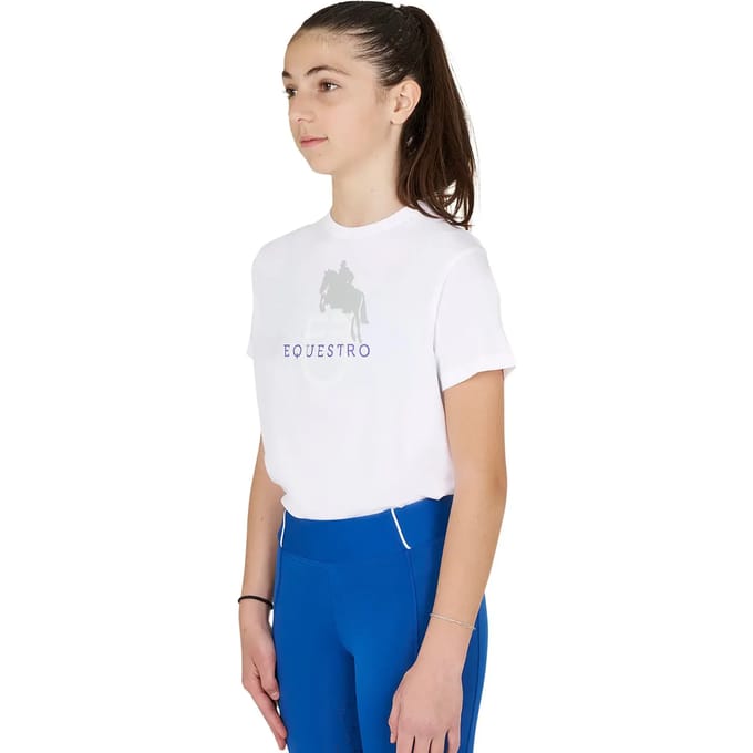 Katoenen kinder-T-shirt Equestro Horse Jump Glossy