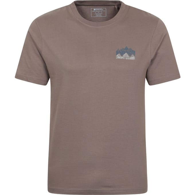 Mountain Warehouse Heren Bergtoppen T-Shirt (Donker Beige)