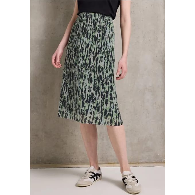 Geprinte geplooide rok van mesh