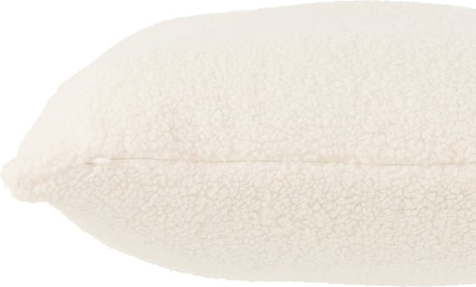 J-Line kussen Teddy - polyester - wit