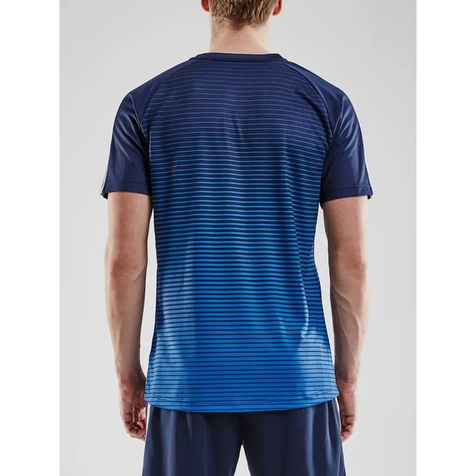 Craft Pro Control Stripe Shirt Korte Mouw Heren - Marine / Royal - Maat M