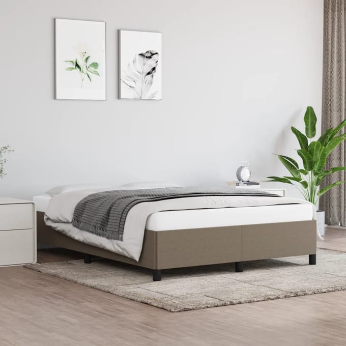 vidaXL - Bedframe - zonder - matras - stof - taupe - 140x200 - cm