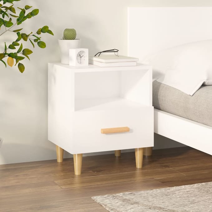 vidaXL - Nachtkastje - 40x35x47 - cm - wit