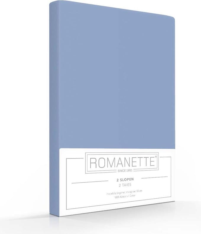 2 Kussenslopen Katoen Romanette Blauw