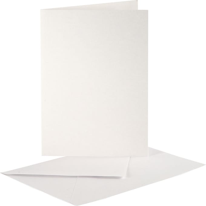 Parelmoer kaarten en enveloppen, afmeting kaart 10,5x15 cm crème, 10 set