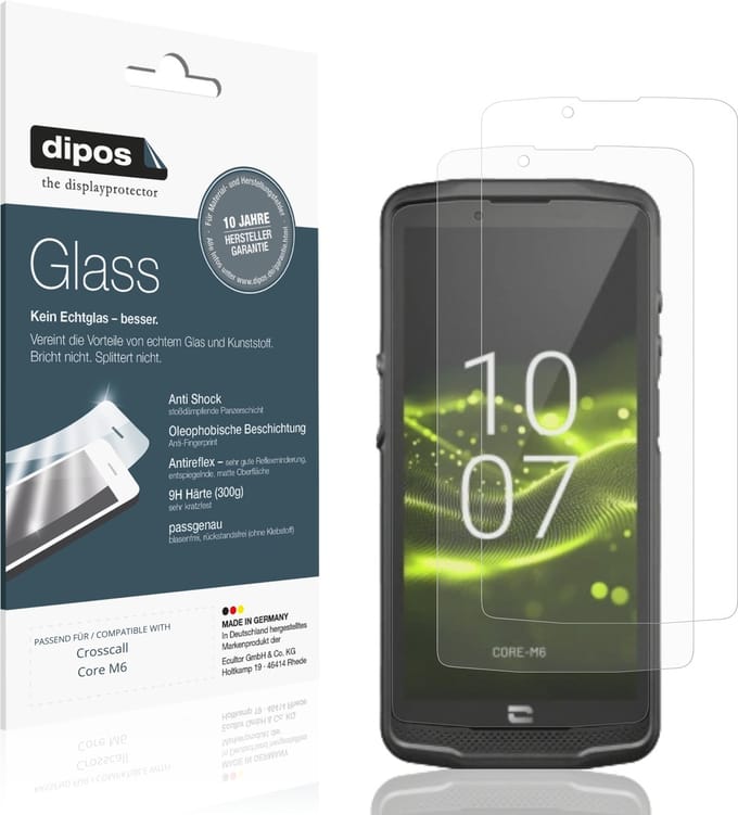 dipos – 2x Matte Pantserfolie geschikt voor Crosscall Core M6 | 9H Screenprotector