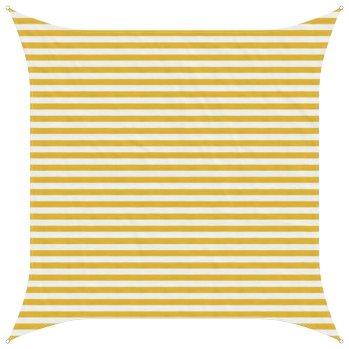 vidaXL - Zonneschaduwzeil - Geel - en - Wit - 3 - x - 3 - m - HDPE