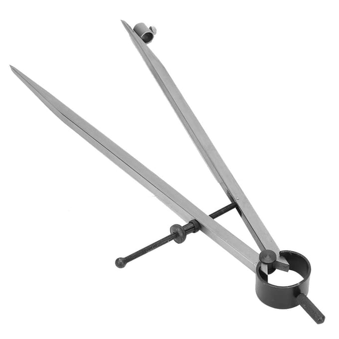 Compas à pointe sèche Traceur de ligne Compas à dessin Outil rotatif d'artisanat Compas de traçage(250mm) gray