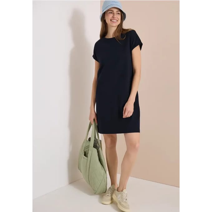 Knielange jersey jurk