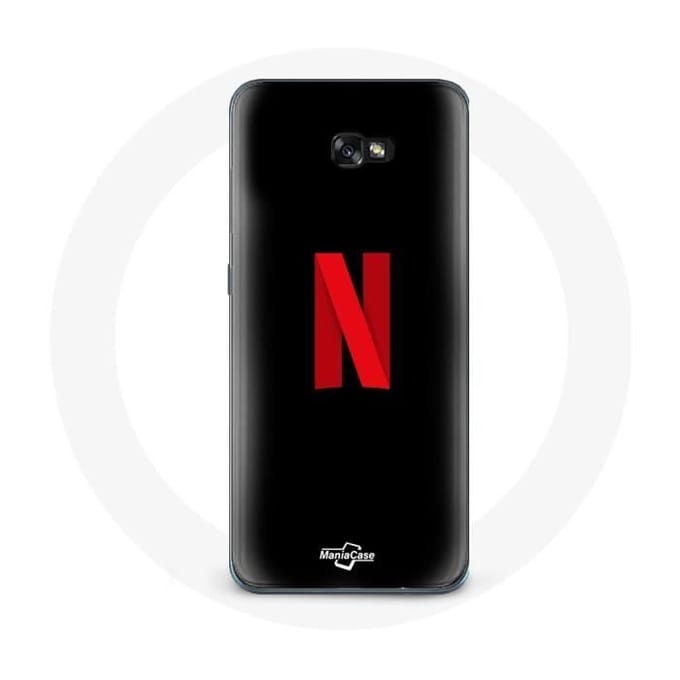 Case voor Samsung Galaxy A3 2017 Netflix Logo rood zwarte achtergrond zwart