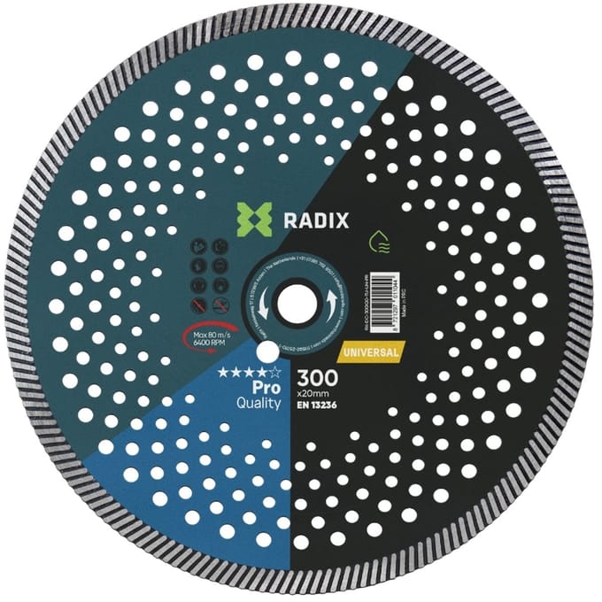 Radix - Universele diamantschijf - 300 x 20 mm - Turbo - Pro