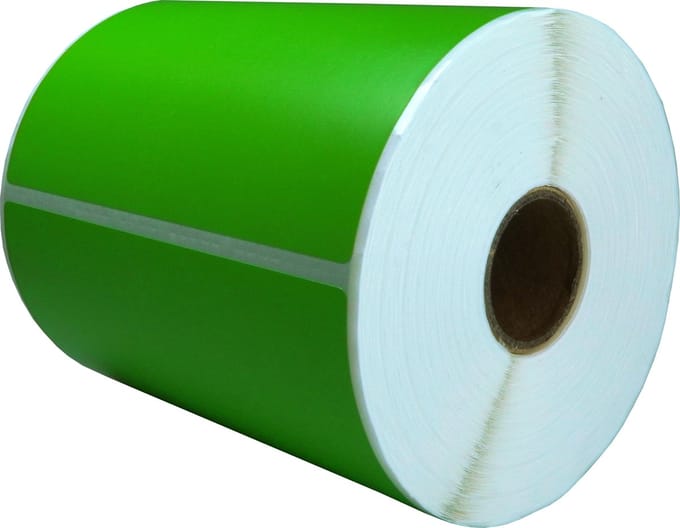 DULA Compatible Zebra Labels 102x152mm - 300 etiketten per rol - kern 25mm - Groen - Permanent - 1 rol