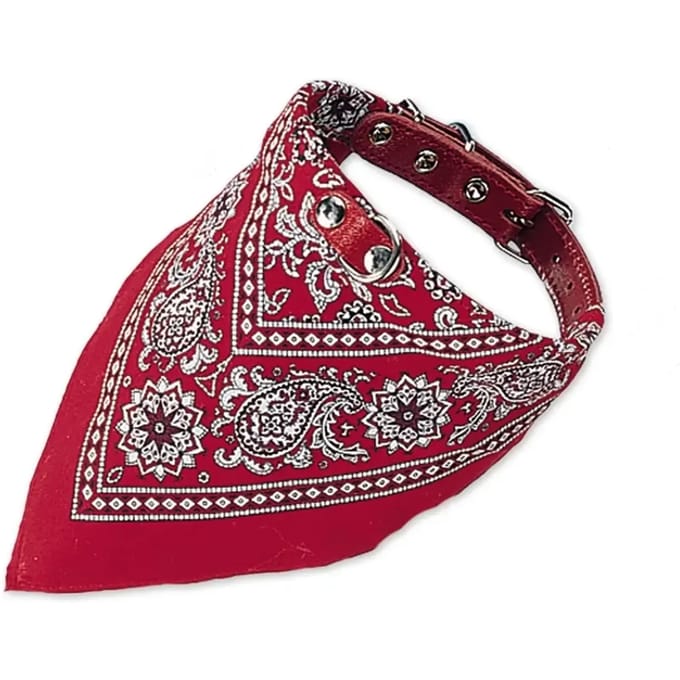 Nobby Leren halsband m/sjaaltje, XS, Rood