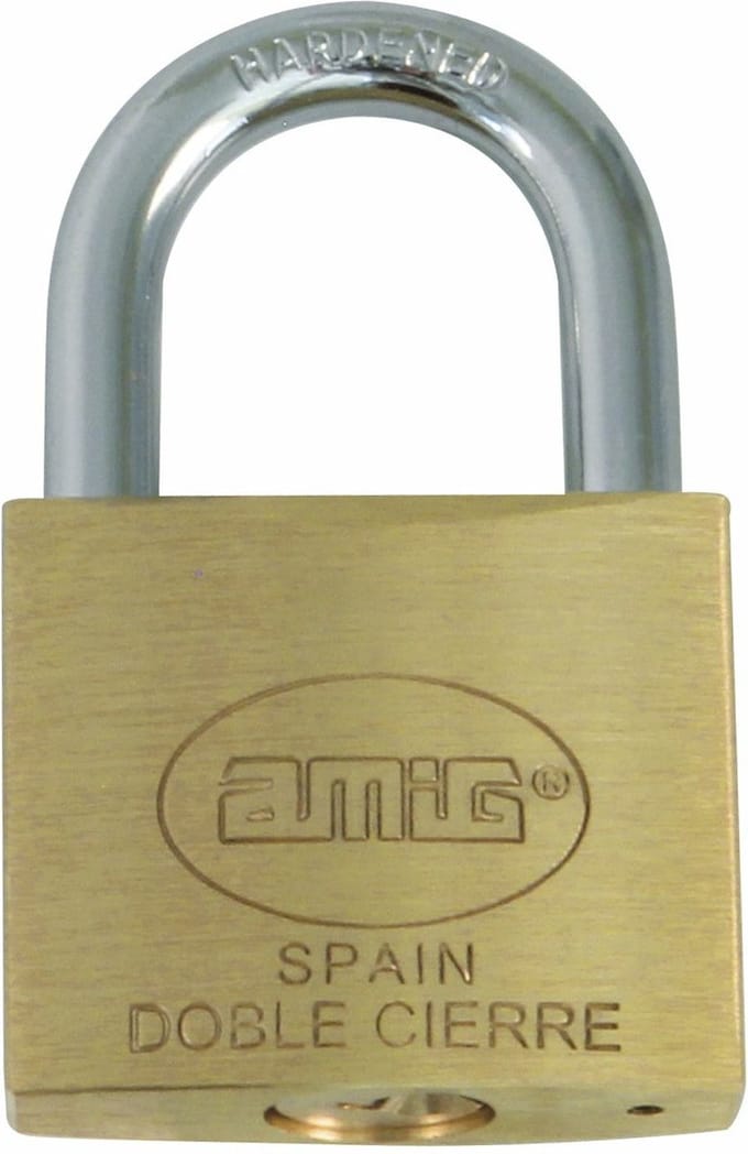 Amig Hangslot met 2 sleutels - set van 3 - 20 mm - messing