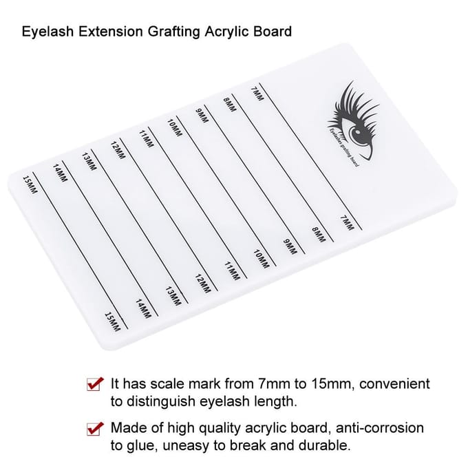 7-15mm Wimperbak Standaard Wimperextensions Enten Planten Acryl Bord Make-up Tool white