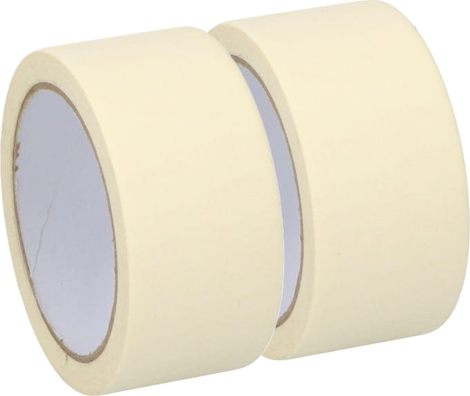 Kinzo Afplaktape/schilderstape - 2x - wit - 48mm x 25m - voor binnen/buiten