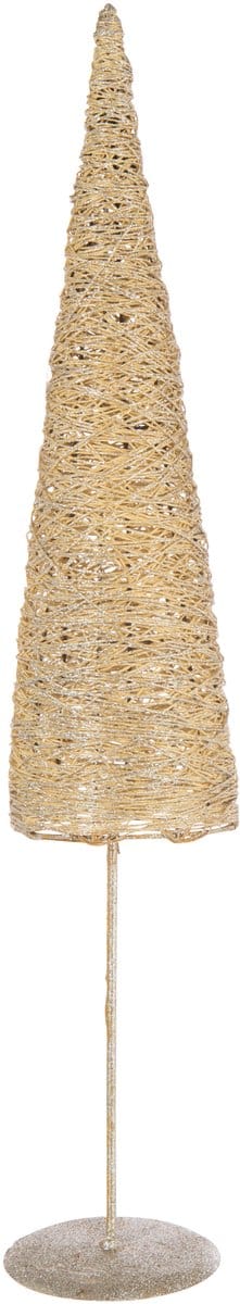 J-Line decoratie Kerstboom Op Voet - metaal/papier - goud - large
